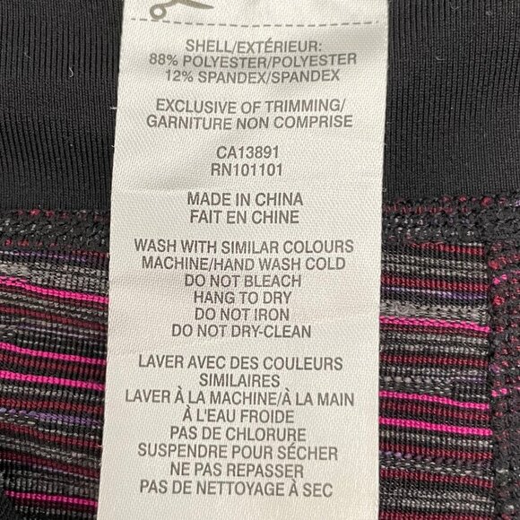 Running Room Fit-Wear Striped Crop Capri Length Leggings Pink Purp Blk Gray Sz M - Picture 11 of 13